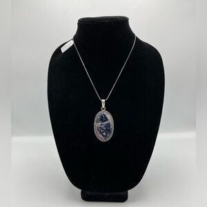 NWT-Sodalite pendant German silver necklace